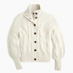 J. Crew Balloon Sleeve Cable Knit Cardigan